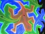 Escher lizards, under blacklight